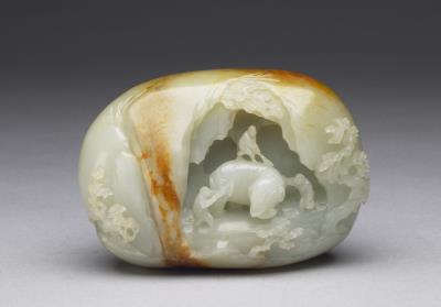 图片[2]-Jade boulder with figures washing an elephant, Qing dynasty (1644-1911)-China Archive